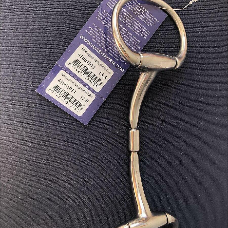 Mors 2 Anneaux En D Pour Cheval Avec Joint Articulé Rouleaux En Cuivre