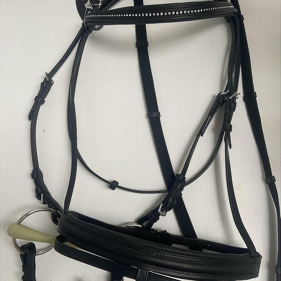 Mors En D Embout Caoutchouc Pour Cheval - Filet Allemand Avec Jouets, Taille L (20x65 Mm)