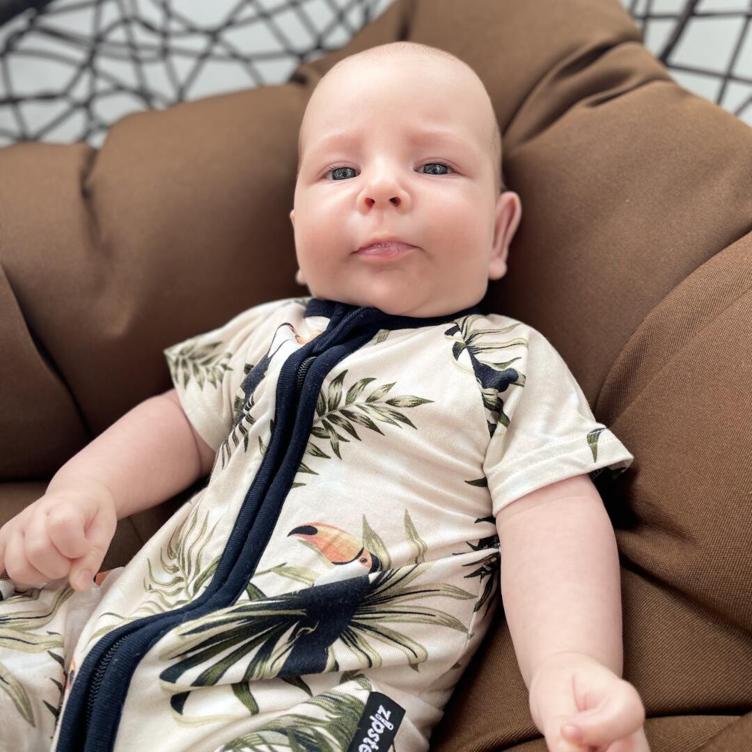 ZIPSTER™ Shortie Toucan – Soft Bamboo Baby Romper | Fast, Free