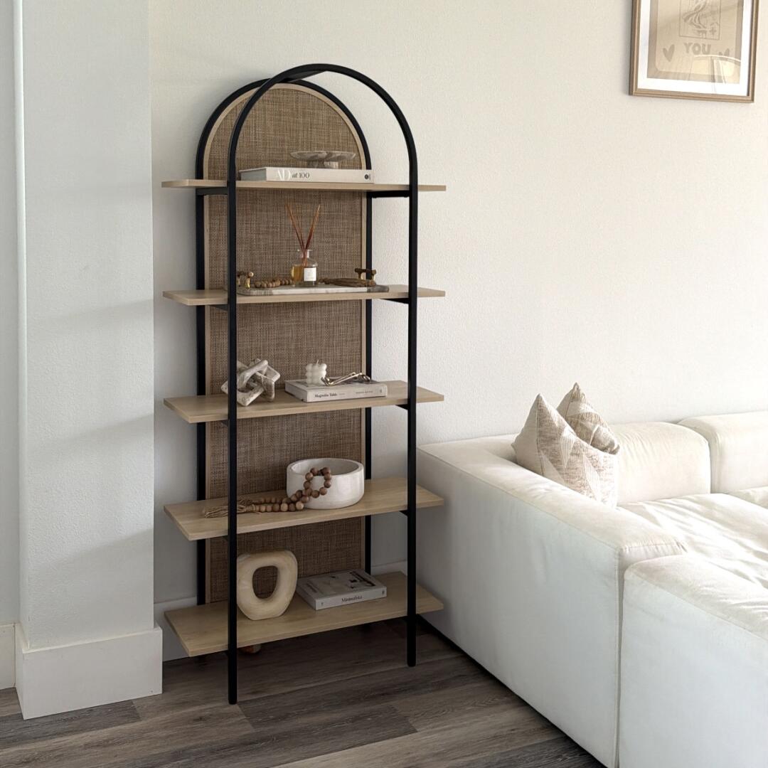 Amara Bohemian Metal Arch Bookshelf Black Set of 2 | Nathan James