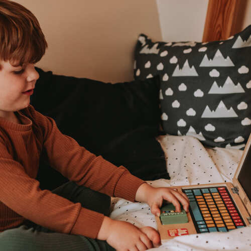 Wooden Laptop - Magnetic Toy base