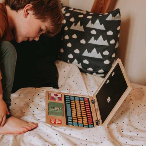 Wooden Laptop - Magnetic Toy base