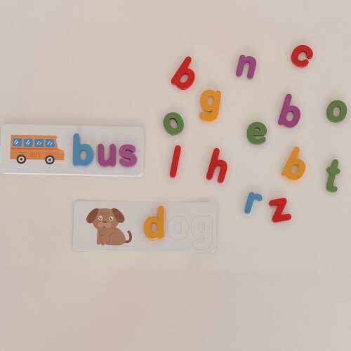 Kids' Spelling Game - Wooden Letters & Word Cards