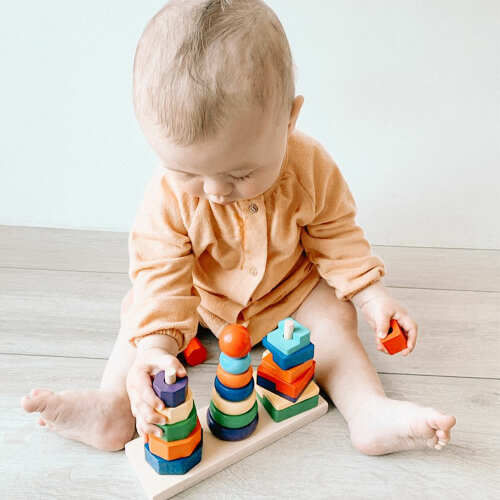 Wooden stacking on sale