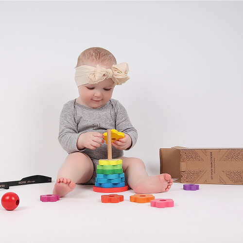 Stacking Rings Toy - Wooden Rainbow Toy