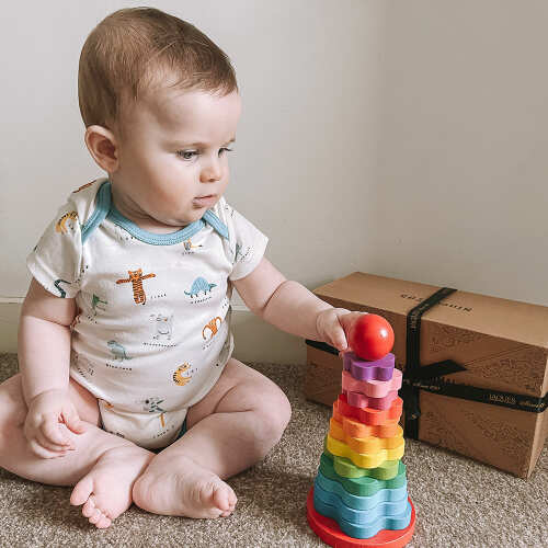 Stacking Rings Toy - Wooden Rainbow Toy