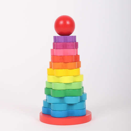 Stacking Rings Toy - Wooden Rainbow Toy