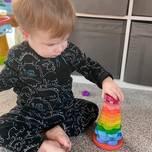 Stacking Rings Toy - Wooden Rainbow Toy
