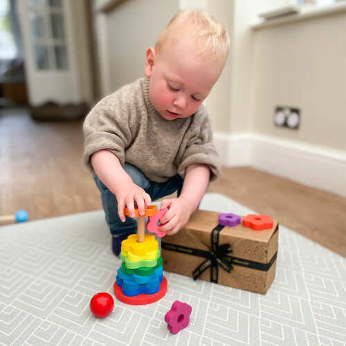 Stacking Rings Toy - Wooden Rainbow Toy
