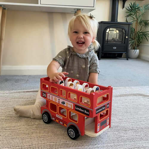 Toy London Bus - Wooden Toy base