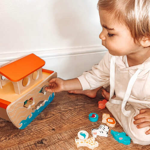 Wooden Noahs Ark - Wooden Animal Toy base