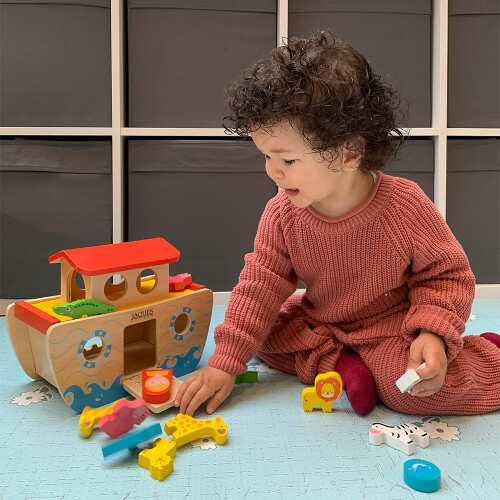 Wooden Noahs Ark - Wooden Animal Toy base