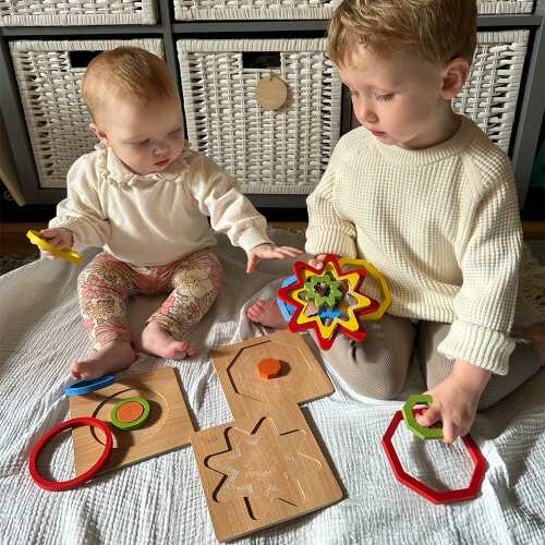 Rainbow Shape Puzzles - Wooden Shape Sorters base
