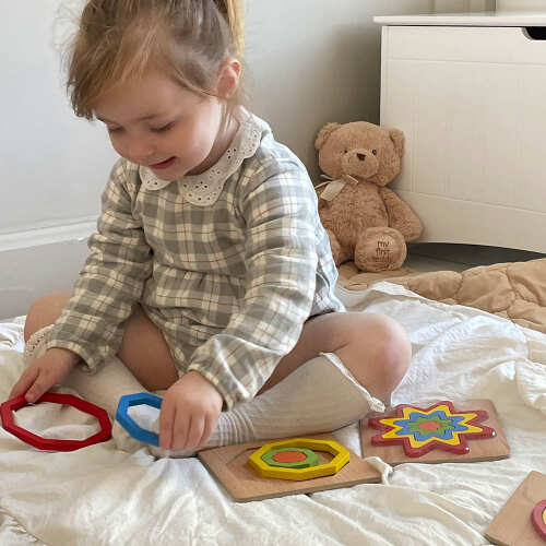 Rainbow Shape Puzzles - Wooden Shape Sorters base