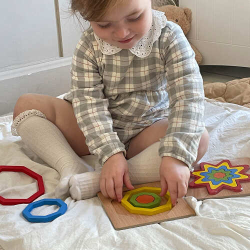 Rainbow Shape Puzzles - Wooden Shape Sorters base