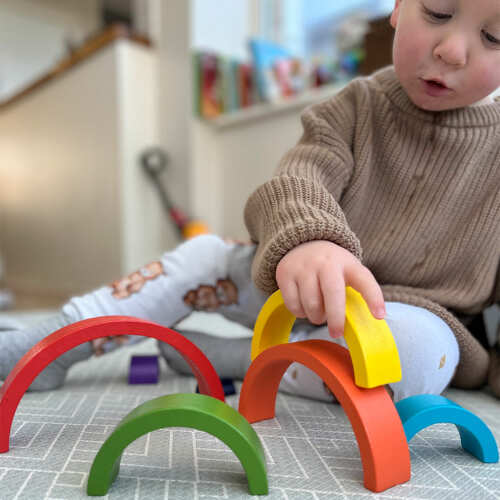 Montessori Toy - Wooden Rainbow base