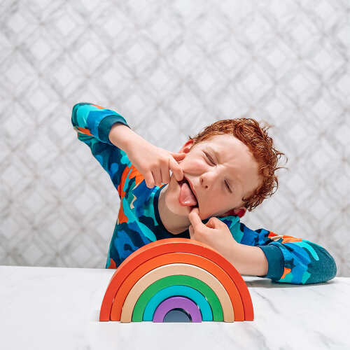 Montessori Toy - Wooden Rainbow base