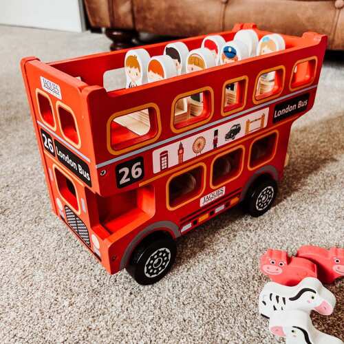 Toy London Bus - Wooden Toy base