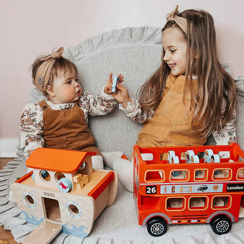 Toy London Bus - Wooden Toy base