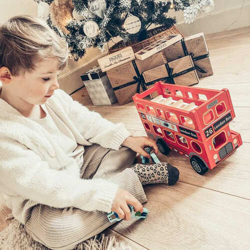 Toy London Bus - Wooden Toy base
