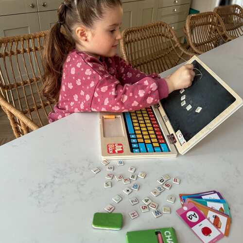 Wooden Laptop - Magnetic Toy base