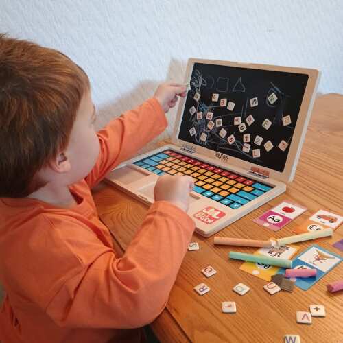 Wooden Laptop - Magnetic Toy base