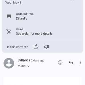 Dillard's 1 star review on 11th May 2024