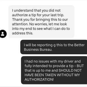 Uber Support 1 star review on 19th May 2024