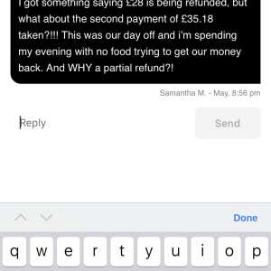 UberEATS 1 star review on 31st May 2024