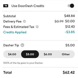 DoorDash 1 star review on 12th May 2024
