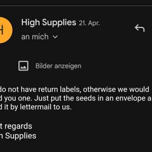 High Supplies Cannabis Seeds Shop 1 star review on 3rd May 2024