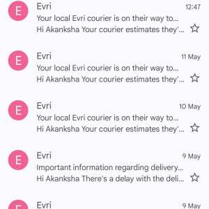 Evri 1 star review on 13th May 2024