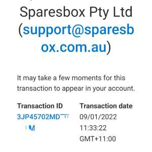 sparesbox.com.au 1 star review on 3rd March 2022
