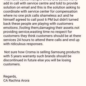 Samsung 1 star review on 18th May 2024