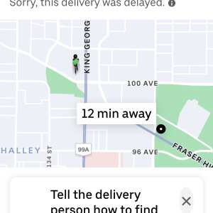 UberEATS 1 star review on 25th May 2024