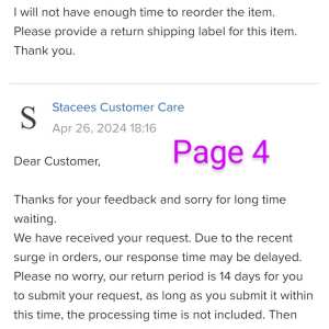 Stacee's 1 star review on 13th May 2024