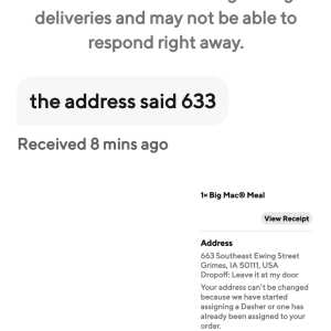 DoorDash 1 star review on 17th May 2024