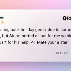 Holiday Gems 5 star review on 15th May 2024