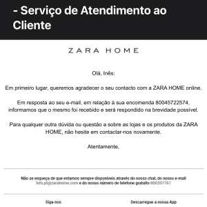 Zara Home 1 star review on 31st October 2023