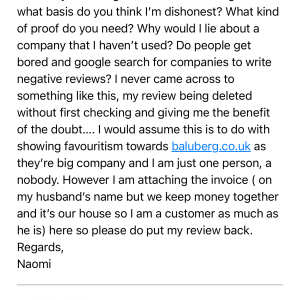 Trustpilot 1 star review on 17th April 2024