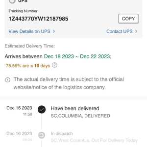UPS 1 star review on 17th December 2023