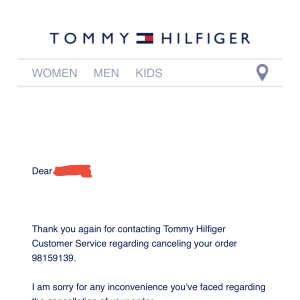 Tommy Hilfiger UK 1 star review on 8th September 2021
