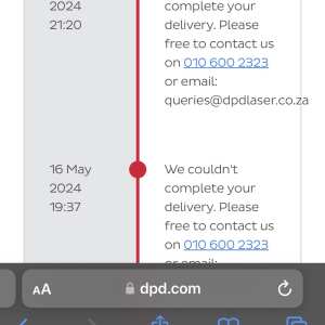 DPD 1 star review on 17th May 2024