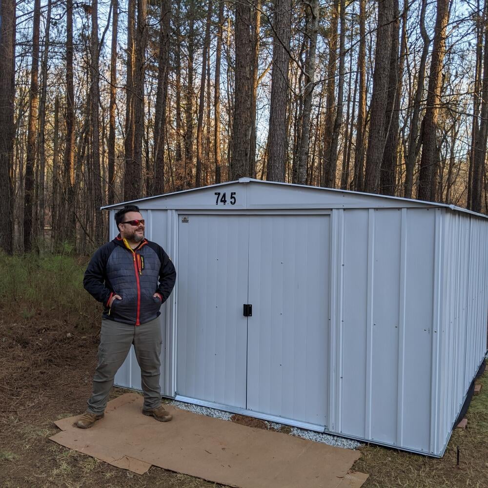 Arrow Classic Steel Storage Shed, 10 ft. x 8 ft., Flute Grey