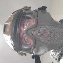 Matrix Striker Helmet Full Face Carbon Steel Mesh Mask (Color: Black)
