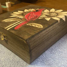 Unfinished Wooden Hinged Box, 7 x 7
