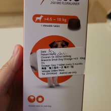 Review Image - Bravecto for Fleas and Ticks Bravecto Small Dog (4.5kg-10kg) Orange Tablet