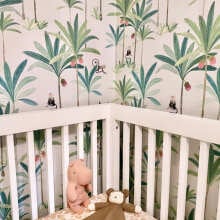 Review Image - Monkey Palms Wallpaper - Non-woven Wallpaper , Cream , Roll