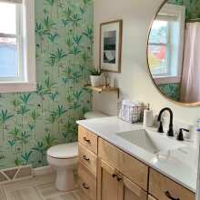 Review Image - Monkey Palms Wallpaper - Non-woven Wallpaper , Sea Spray , Roll