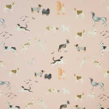 Review Image - Doggies Wallpaper - Non-woven Wallpaper , Pink , Roll